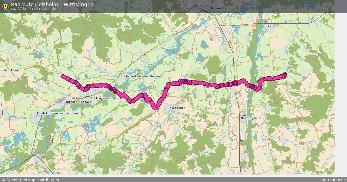 Fahrradroute Holzheim – Wittislingen (57 km) – Rad-Routen.de