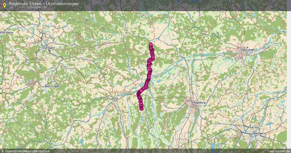 Fahrradroute Ellzee – Utzmemmingen (77 km) – Rad-Routen.de