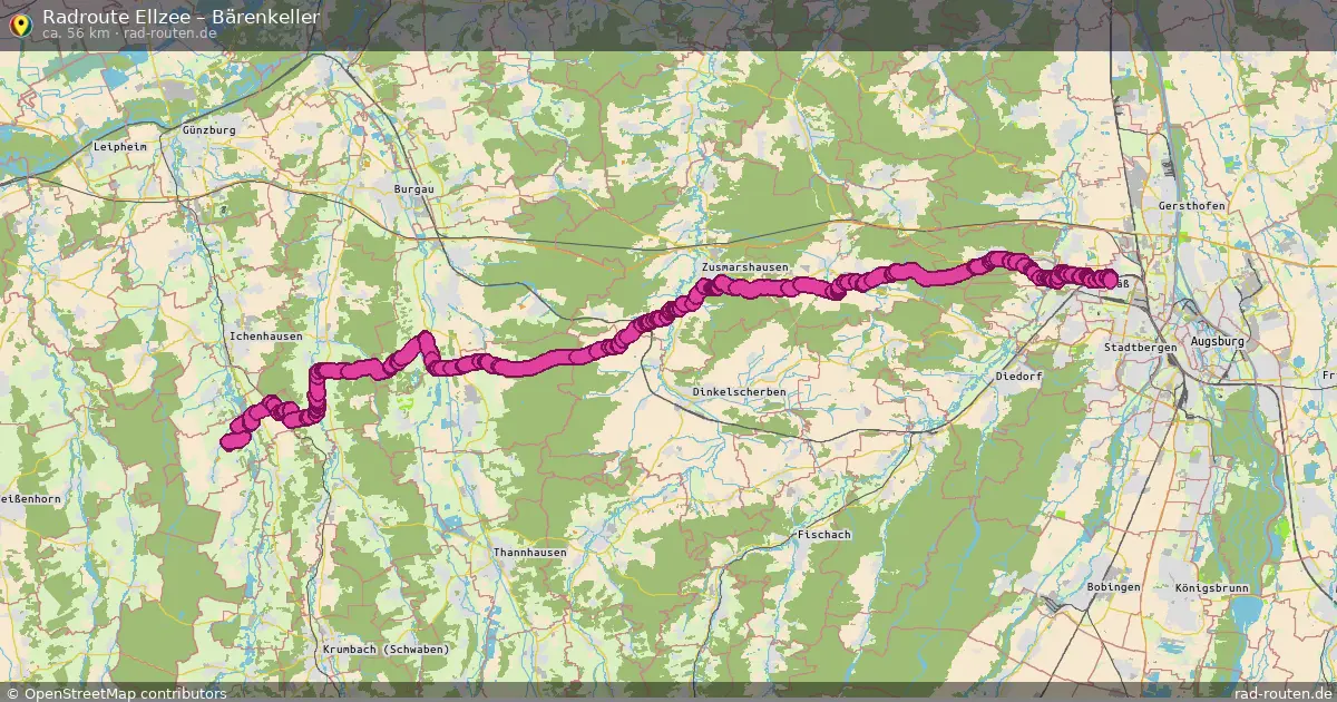 Fahrradroute Ellzee – Bärenkeller (56 km) – Rad-Routen.de