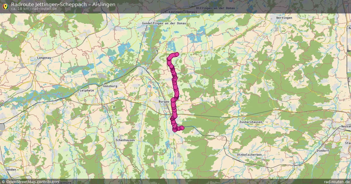 Fahrradroute Jettingen-Scheppach – Aislingen (18 km) – Rad-Routen.de
