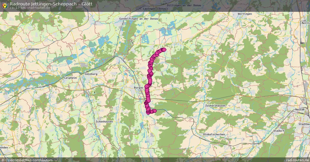 Fahrradroute Jettingen-Scheppach – Glött (17 km) – Rad-Routen.de