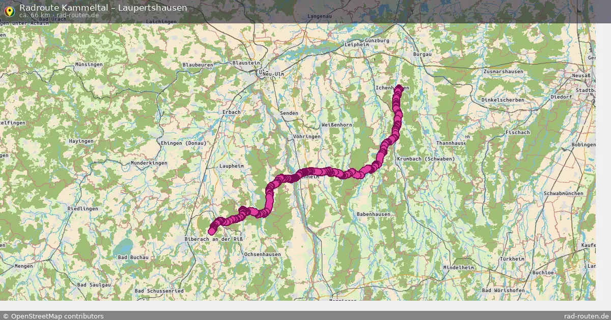 Fahrradroute Kammeltal – Laupertshausen (66 km) – Rad-Routen.de