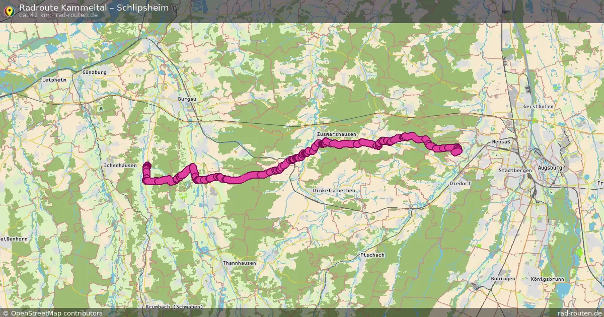 Fahrradroute Kammeltal – Schlipsheim (40 km) – Rad-Routen.de