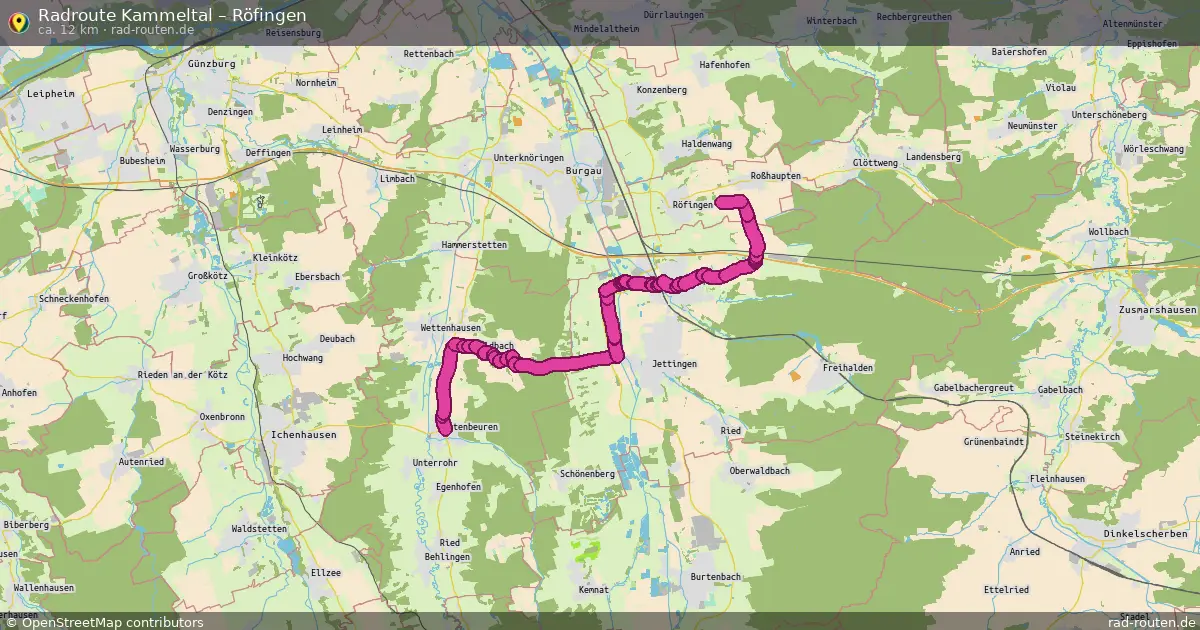 Fahrradroute Kammeltal – Röfingen (15 km) – Rad-Routen.de