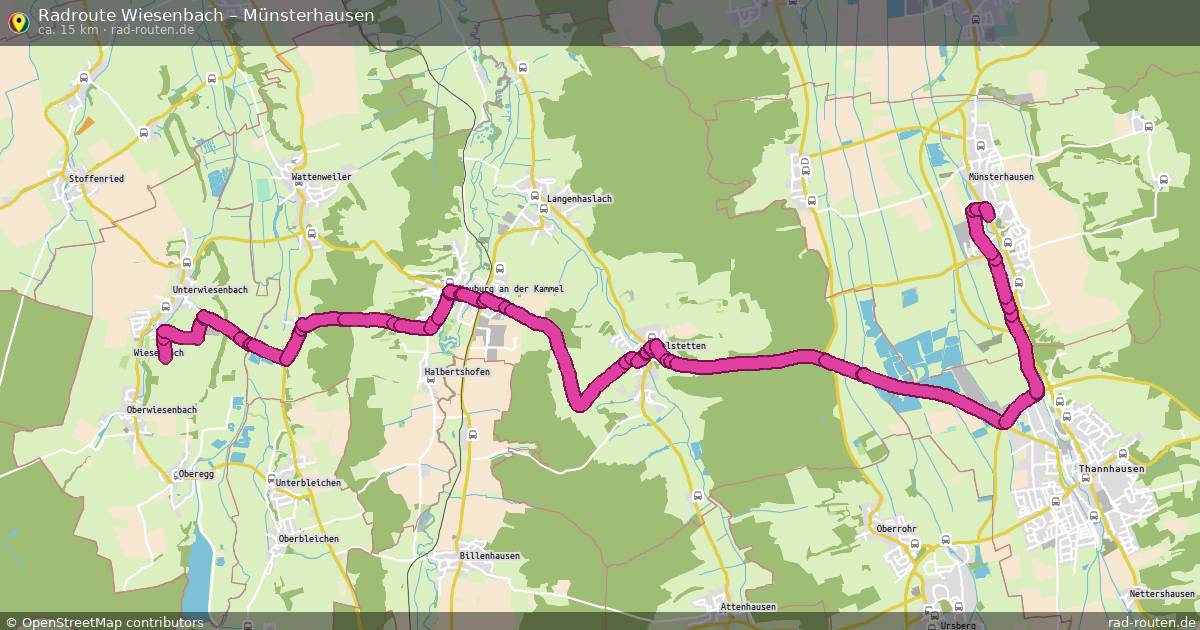 Fahrradroute Wiesenbach – Münsterhausen (15 km) – Rad-Routen.de
