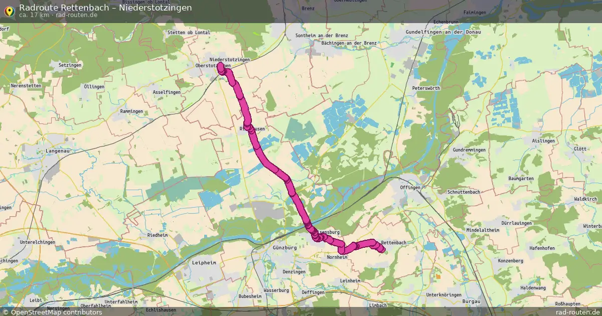 Fahrradroute Rettenbach – Niederstotzingen (17 km) – Rad-Routen.de
