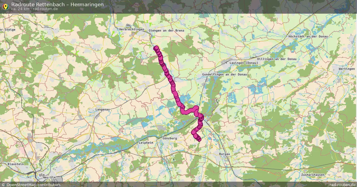 Fahrradroute Rettenbach – Hermaringen (24 km) – Rad-Routen.de