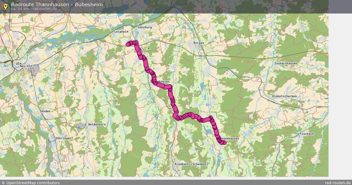 Fahrradroute Thannhausen – Bubesheim (34 km) – Rad-Routen.de