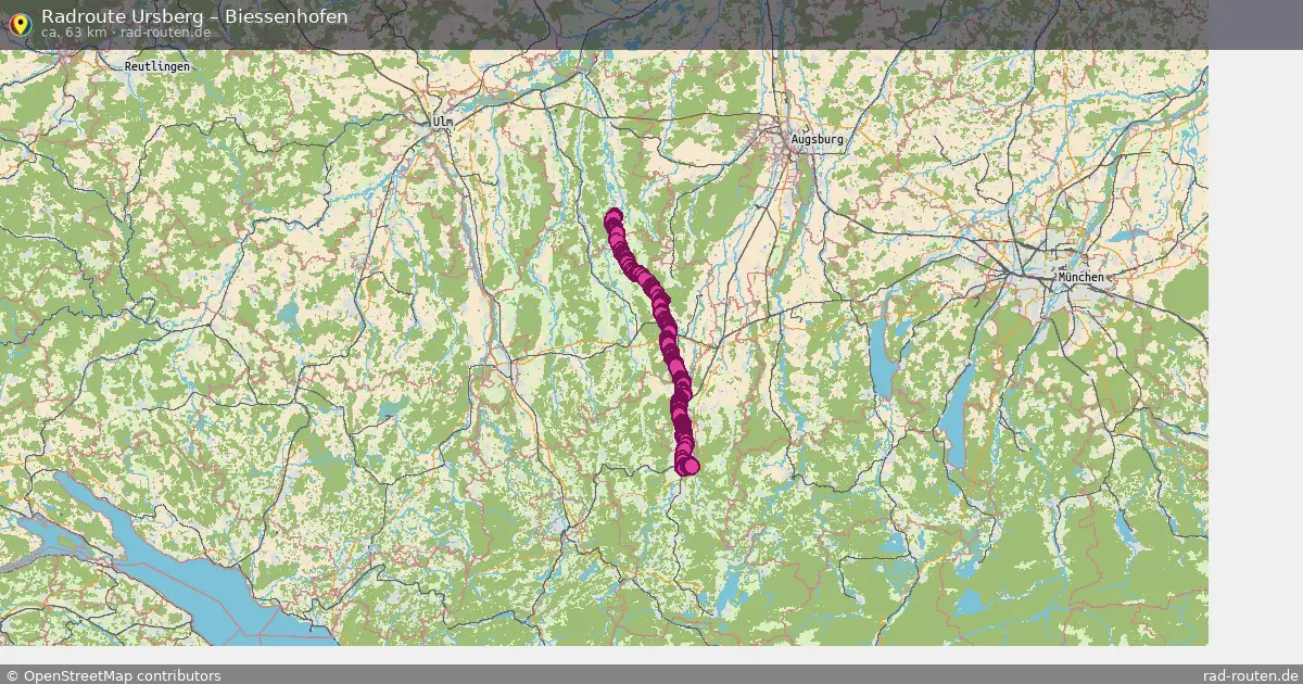 Fahrradroute Ursberg – Biessenhofen (63 km) – Rad-Routen.de