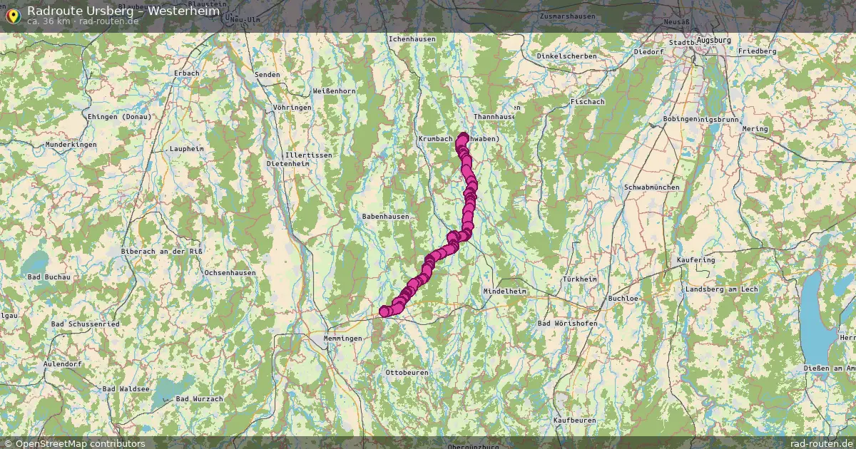 Fahrradroute Ursberg – Westerheim (36 km) – Rad-Routen.de