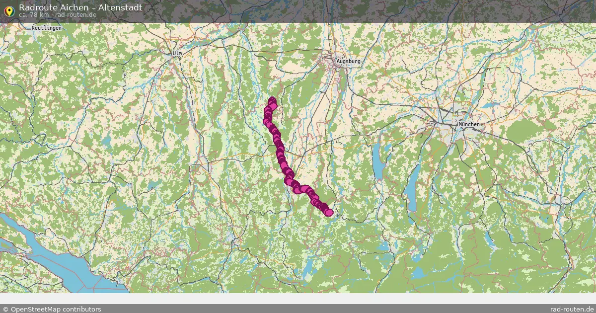 Fahrradroute Aichen – Altenstadt (78 km) – Rad-Routen.de