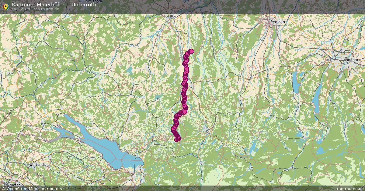 Fahrradroute Maierhöfen – Unterroth (82 km) – Rad-Routen.de