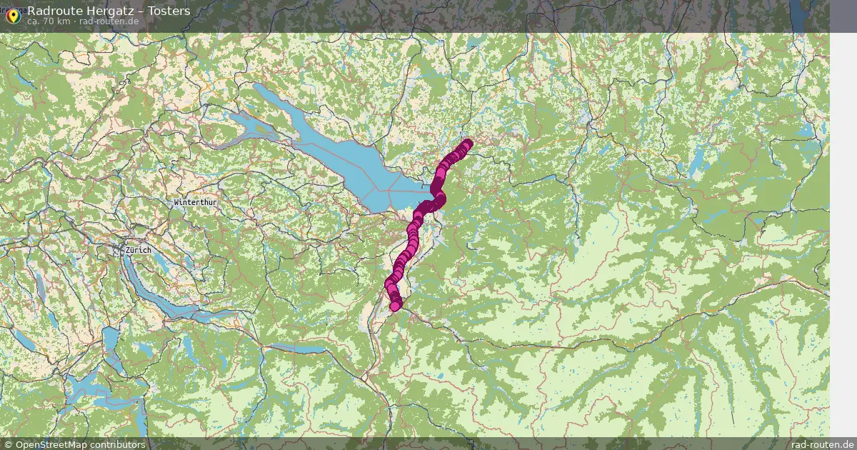 Fahrradroute von Hergatz nach Tosters