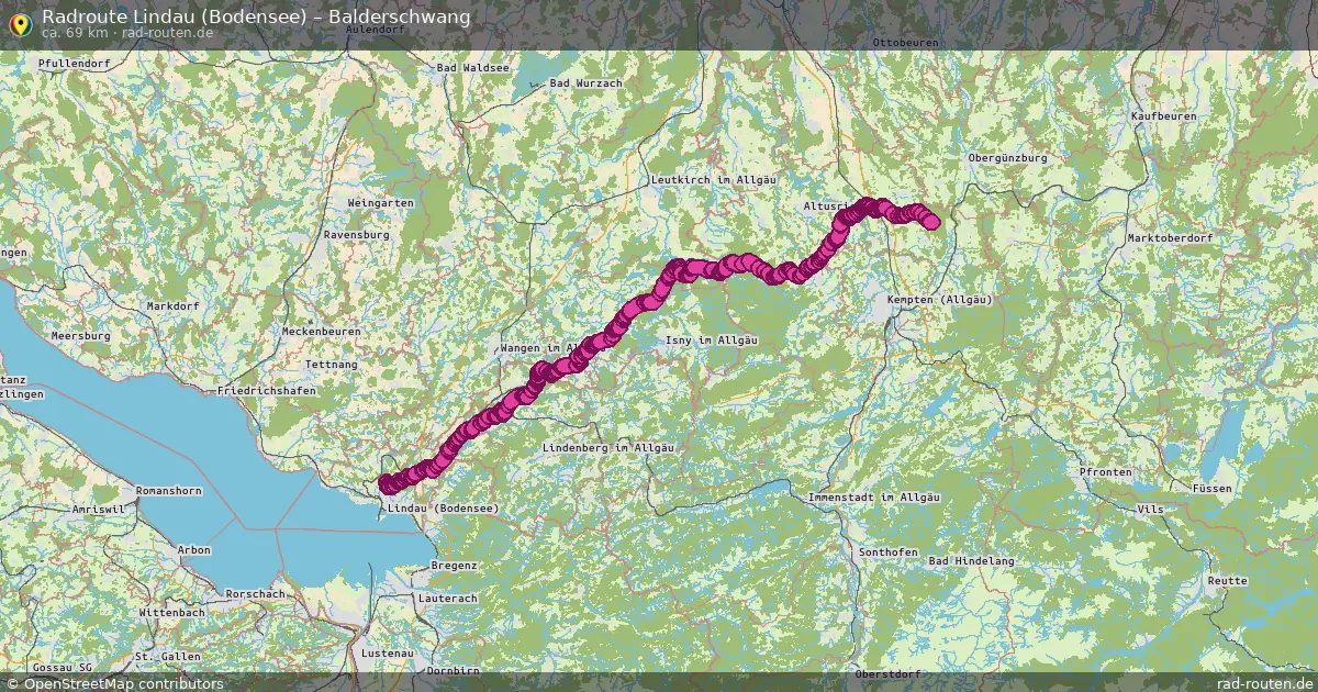 Fahrradroute Lindau (Bodensee) – Balderschwang