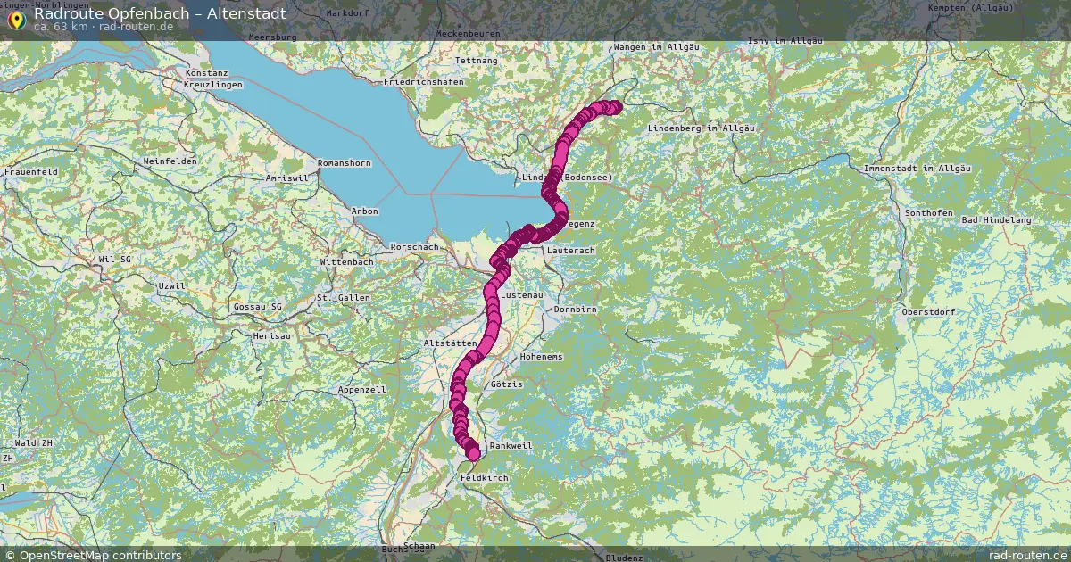 Fahrradroute Opfenbach – Altenstadt (63 km) – Rad-Routen.de