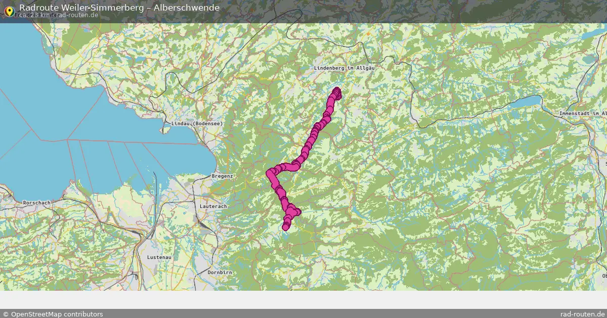 Fahrradroute Weiler-Simmerberg – Alberschwende (23 km) – Rad-Routen.de