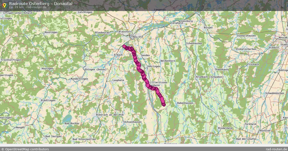 Fahrradroute Osterberg – Donautal (39 km) – Rad-Routen.de