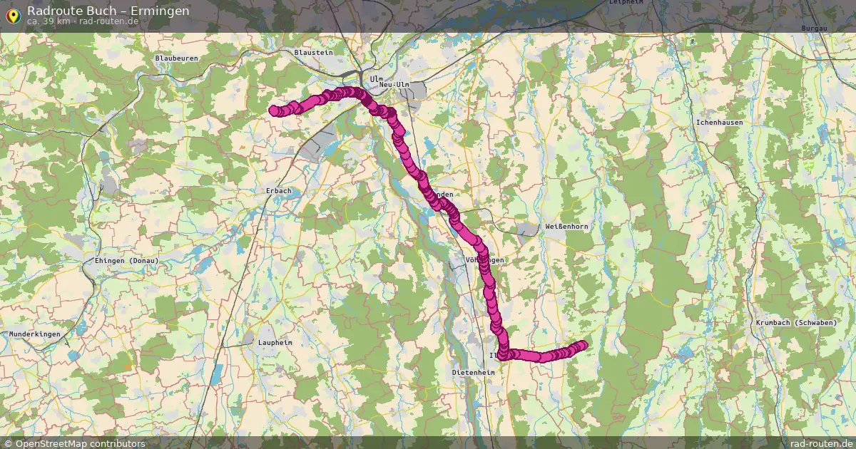 Fahrradroute Buch – Ermingen (39 km) – Rad-Routen.de