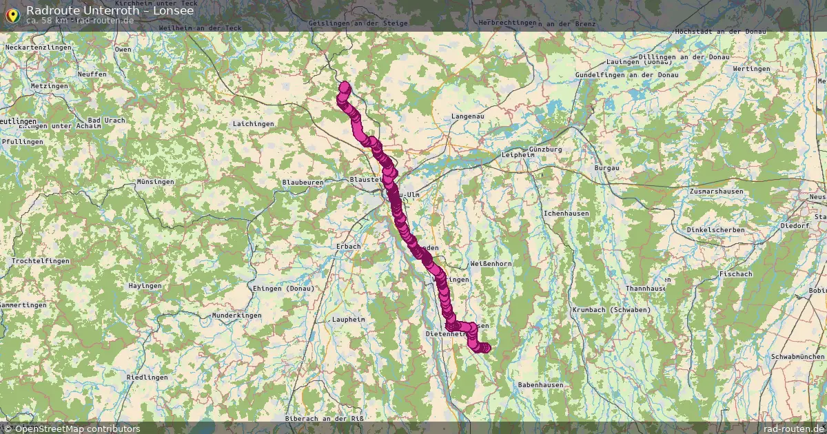 Fahrradroute Unterroth – Lonsee