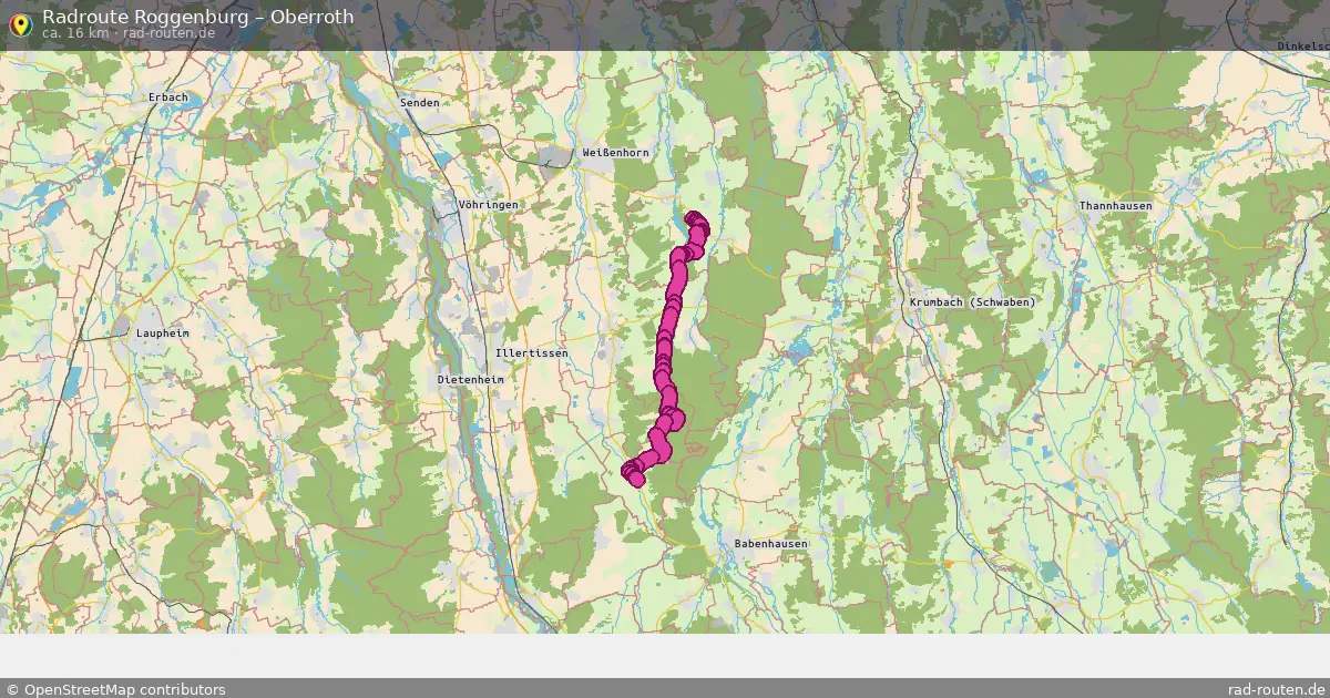 Fahrradroute Roggenburg – Oberroth (16 km) – Rad-Routen.de