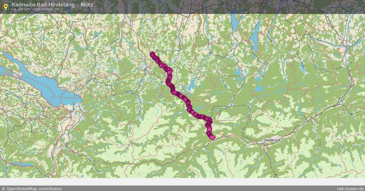 Fahrradroute Bad Hindelang – Mötz (84 km) – Rad-Routen.de