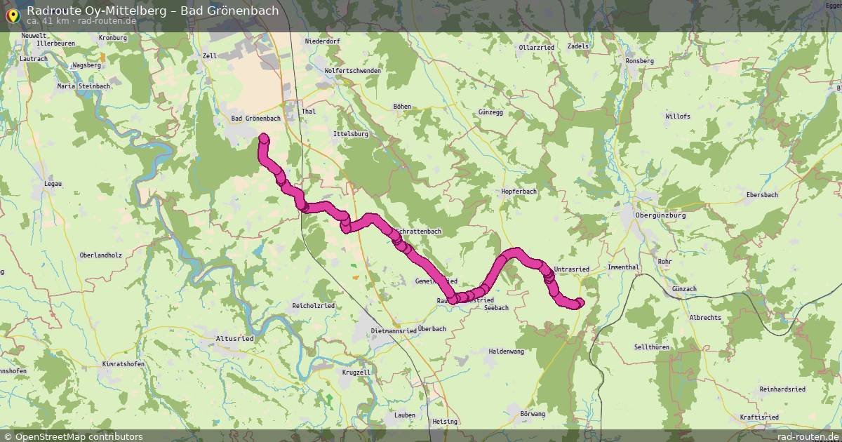 Fahrradroute Betzigau – Bad Grönenbach (31 km) – Rad-Routen.de