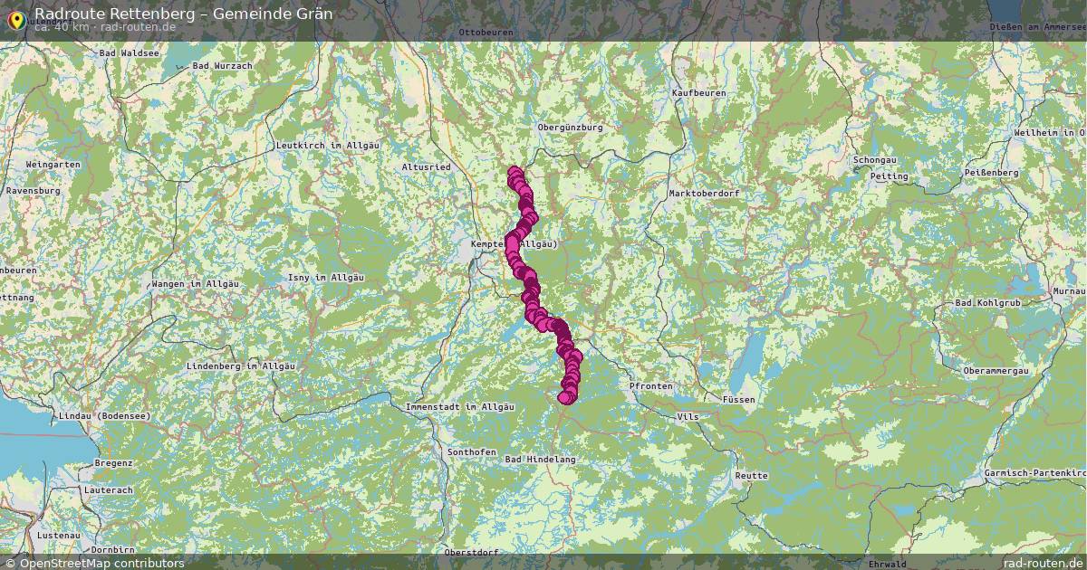 Fahrradroute Dietmannsried – Gemeinde Pflach (71 km) – Rad-Routen.de