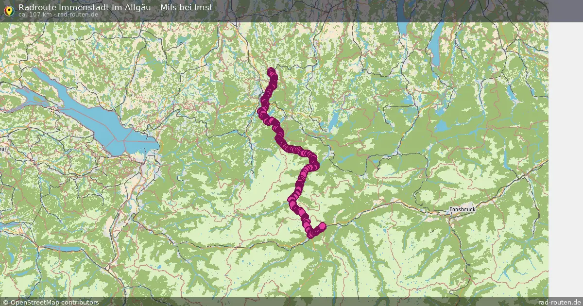 Fahrradroute Immenstadt Im Allgäu – Mils Bei Imst (107 km) – Rad-Routen.de