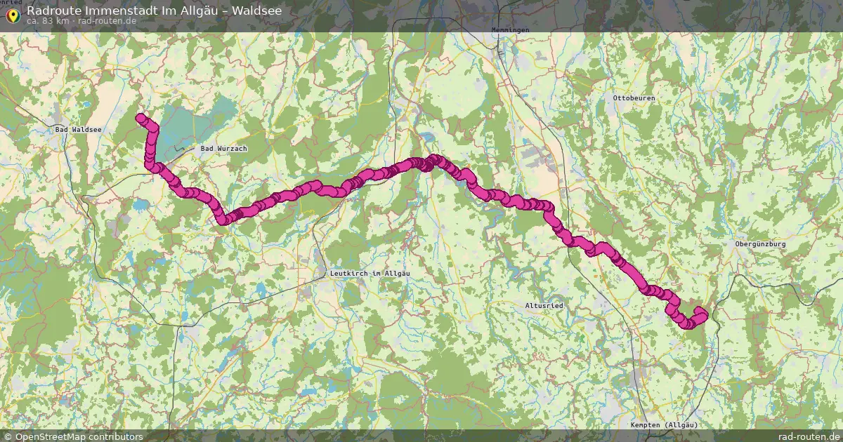 Fahrradroute Immenstadt Im Allgäu – Waldsee (83 km) – Rad-Routen.de