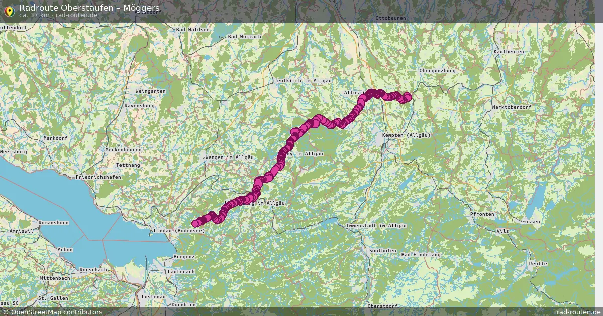 Fahrradroute Oberstaufen – Möggers (37 km) – Rad-Routen.de