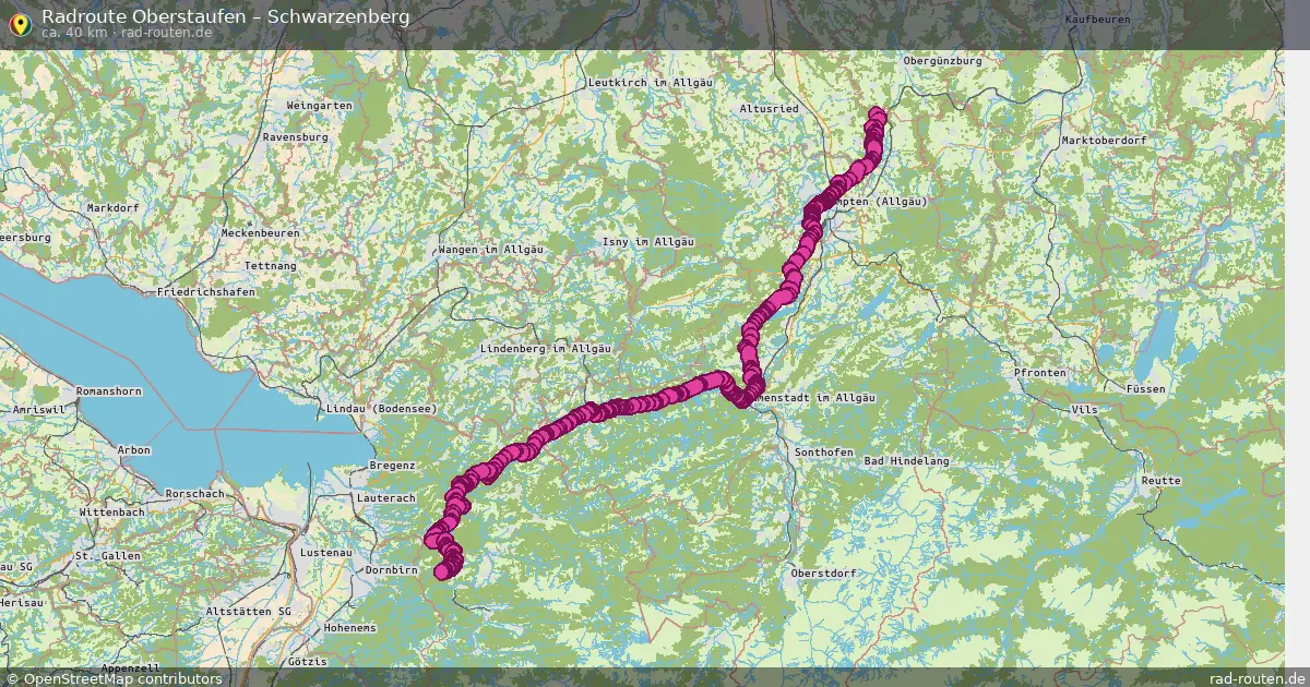 Fahrradroute Oberstaufen – Schwarzenberg (40 km) – Rad-Routen.de