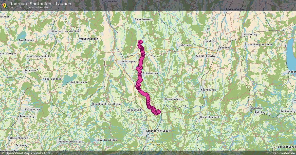 Fahrradroute Rettenberg – Lauben (77 km) – Rad-Routen.de