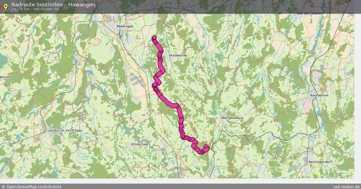 Fahrradroute Sonthofen – Hawangen (78 km) – Rad-Routen.de