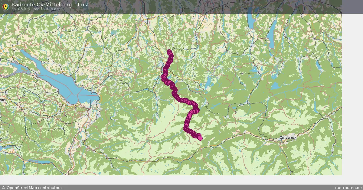 Fahrradroute Waltenhofen – Imst (107 km) – Rad-Routen.de