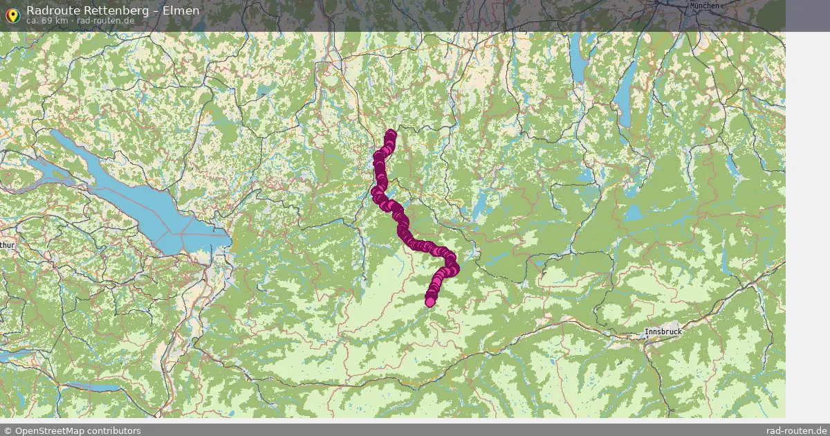 Fahrradroute von Oy-Mittelberg nach Elmen