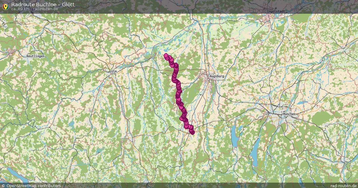 Fahrradroute Buchloe – Glött (80 km) – Rad-Routen.de