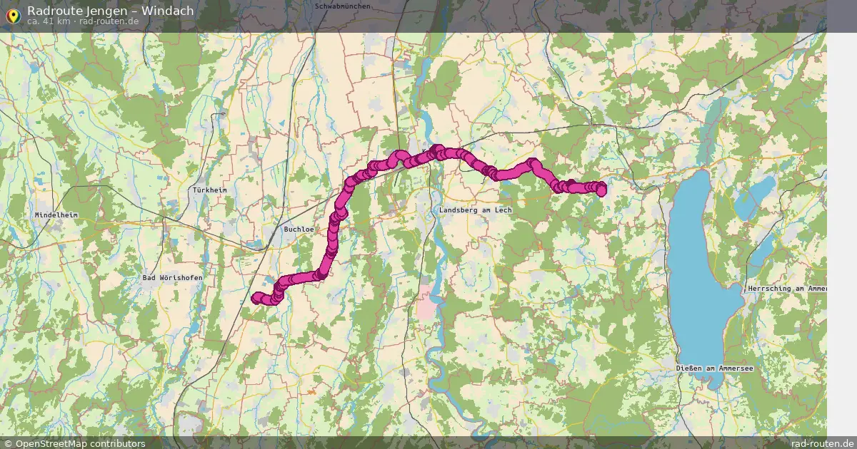 Fahrradroute Jengen – Windach (41 km) – Rad-Routen.de