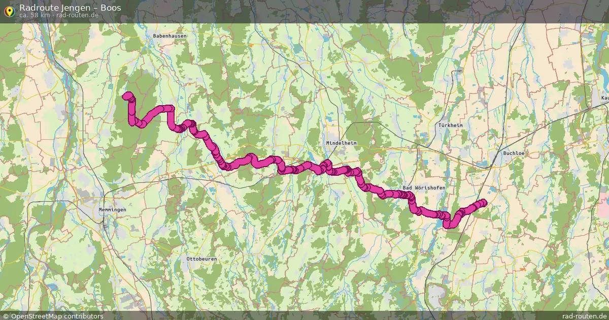 Fahrradroute Jengen – Boos