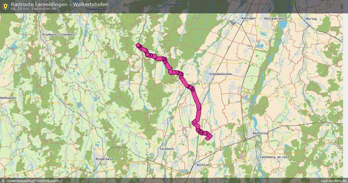 Fahrradroute Lamerdingen – Walkertshofen (27 km) – Rad-Routen.de