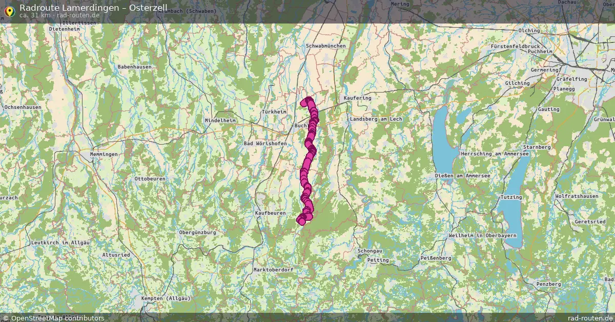 Fahrradroute Lamerdingen – Osterzell (31 km) – Rad-Routen.de