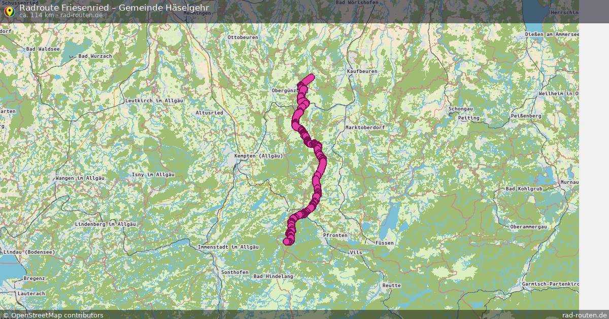 Fahrradroute Friesenried – Gemeinde Häselgehr