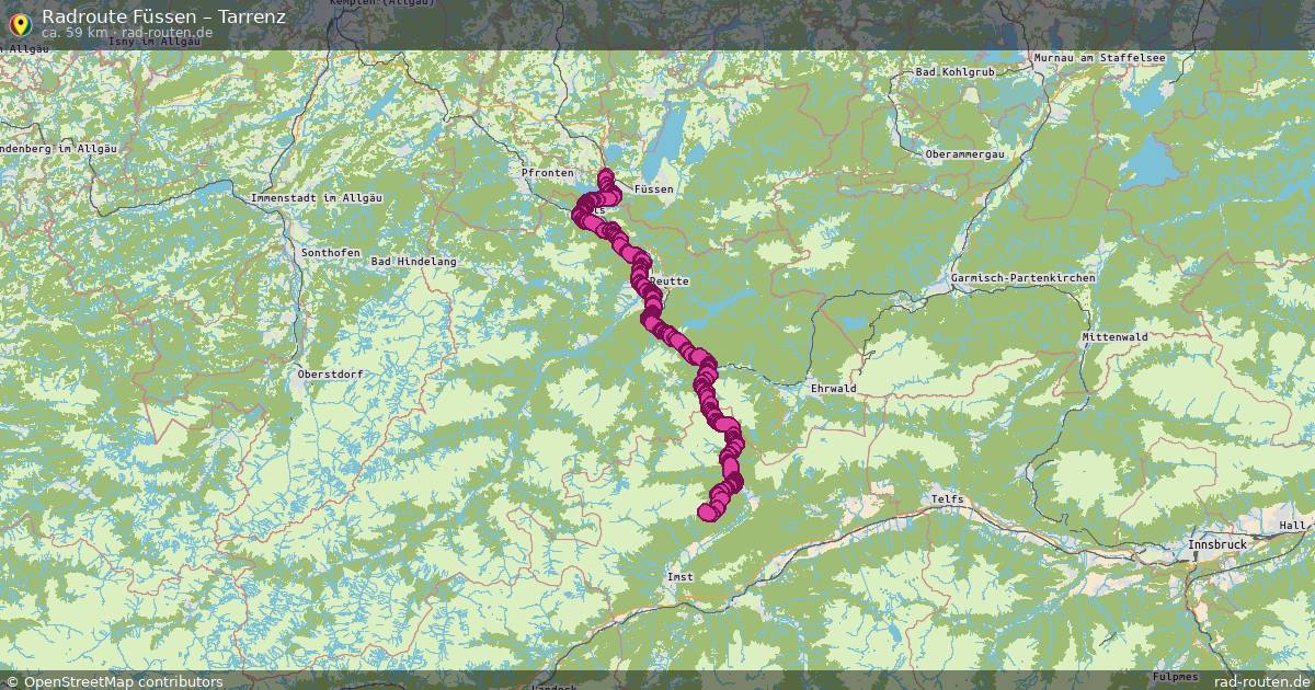 Fahrradroute Füssen – Tarrenz