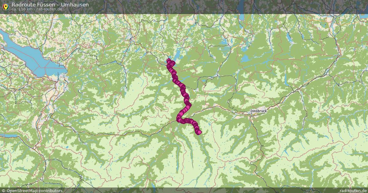 Fahrradroute Füssen – Umhausen