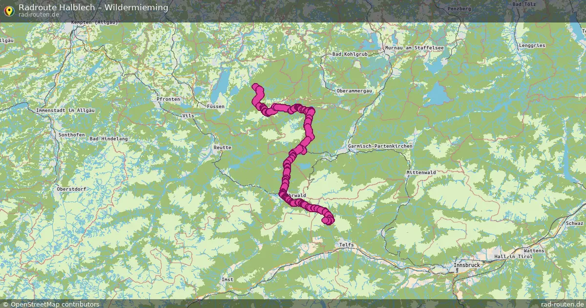 Fahrradroute Halblech – Wildermieming