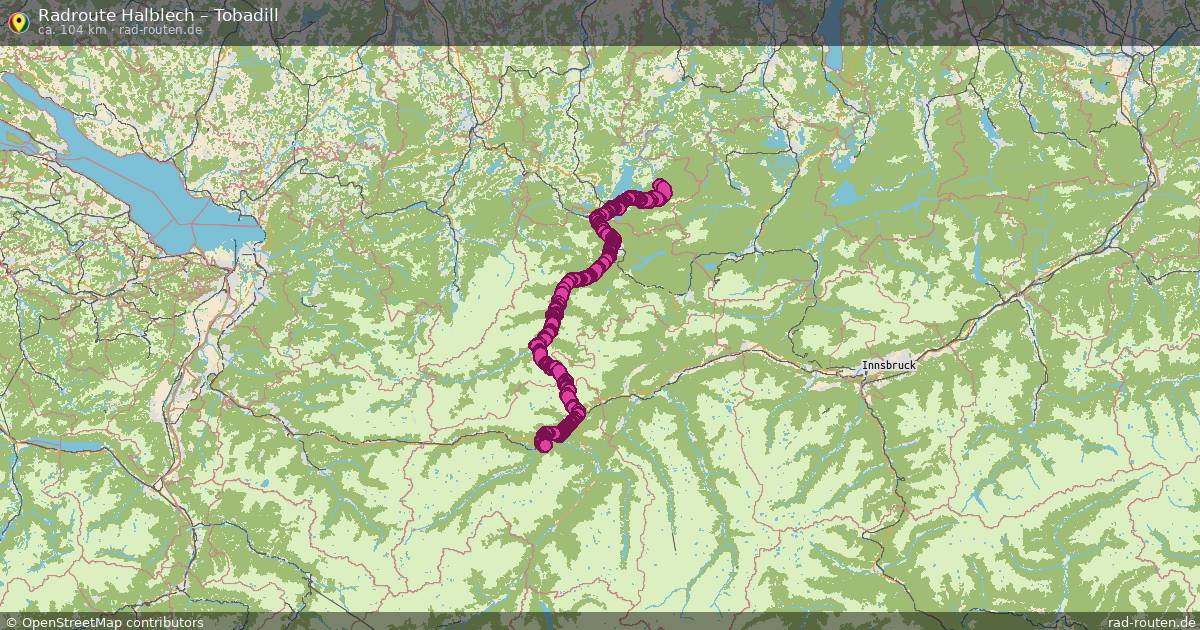 Fahrradroute Halblech – Tobadill (104 km) – Rad-Routen.de