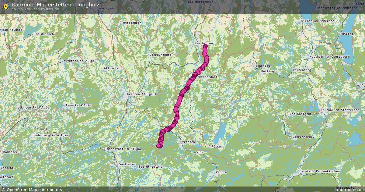 Fahrradroute Mauerstetten – Jungholz