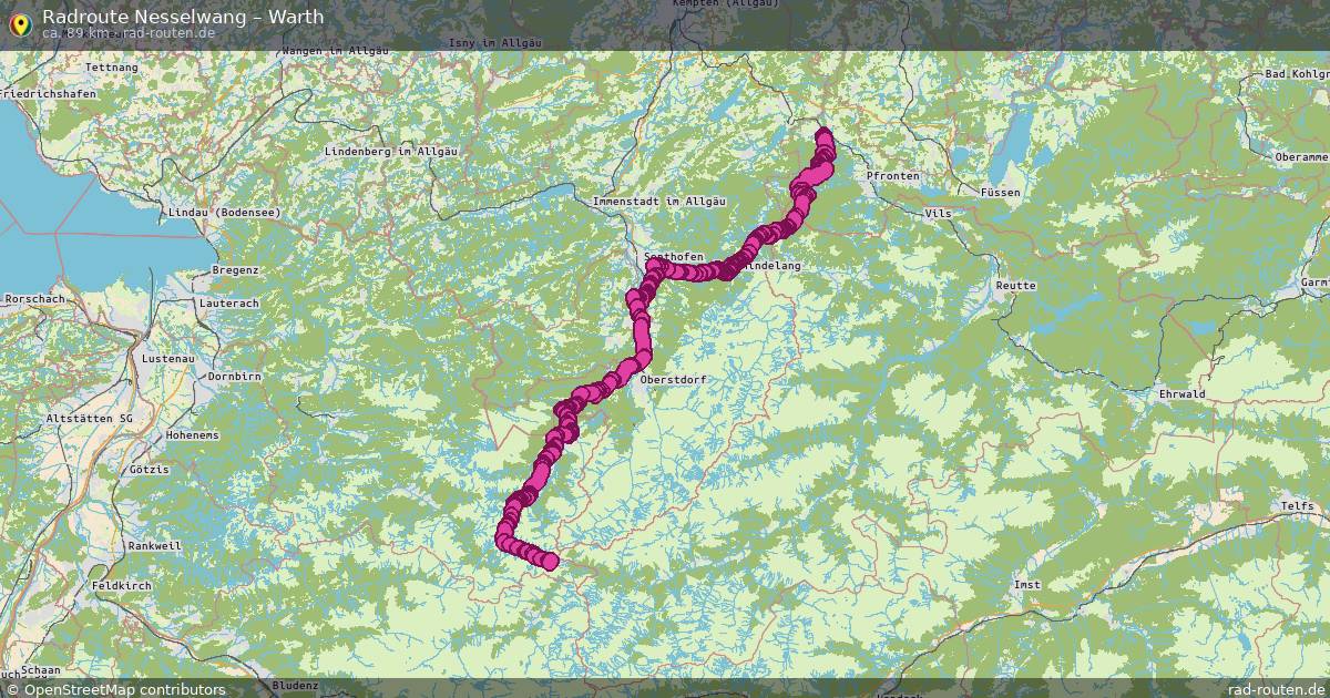 Fahrradroute Nesselwang – Warth
