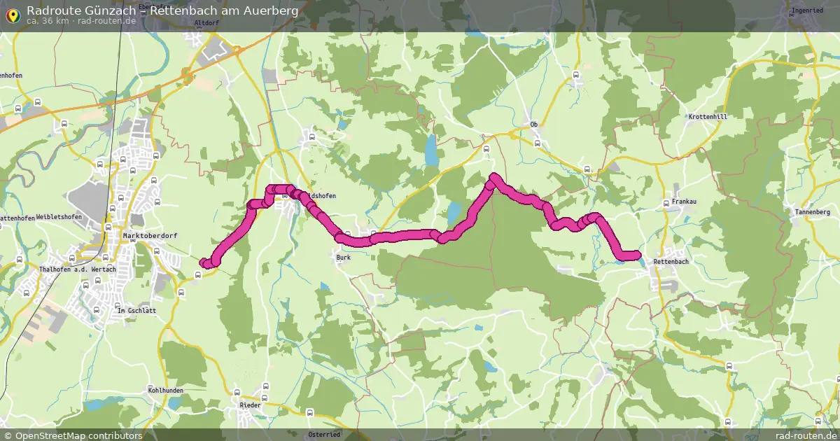 Fahrradroute Günzach – Rettenbach Am Auerberg