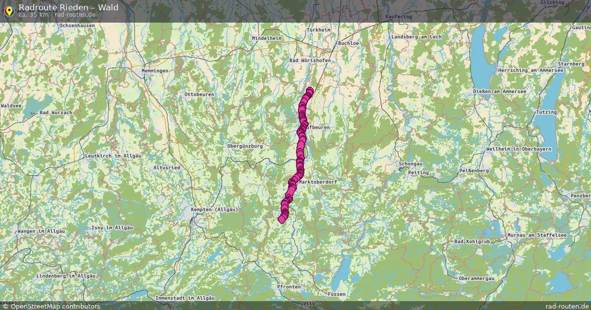 Fahrradroute Rieden – Wald (35 km) – Rad-Routen.de