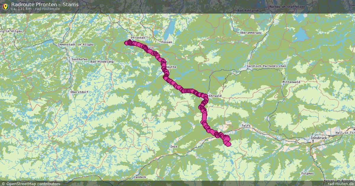 Fahrradroute Pfronten – Stams